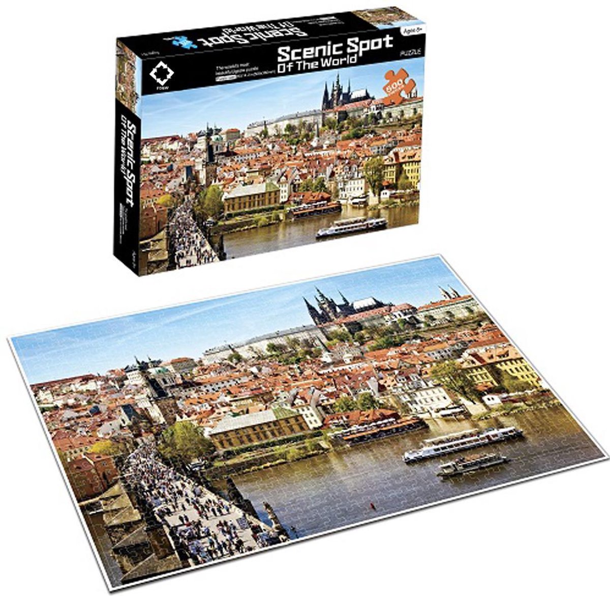 Kunst Puzzel Collectie – Kasteel van Praag | Puzzel Kunstwerken -  Kasteel van Praag | Puzzel - 500 stukjes – Kasteel | Kunst puzzel voor volwassene | Puzzel 500 – Praag – 50x35 cm