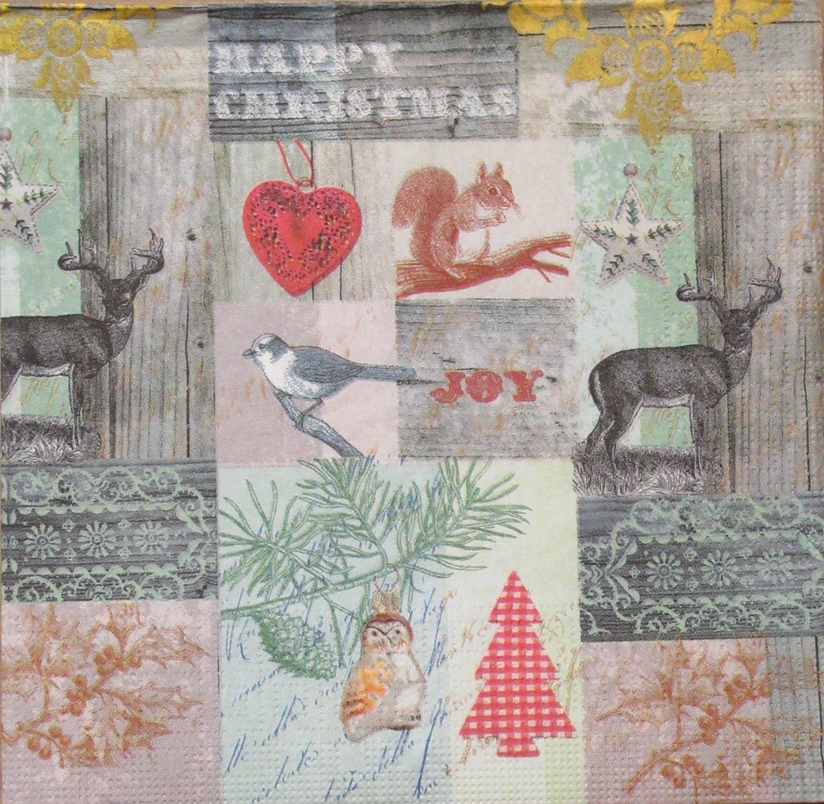 Servetten Christmas Collage 33 x 33 cm