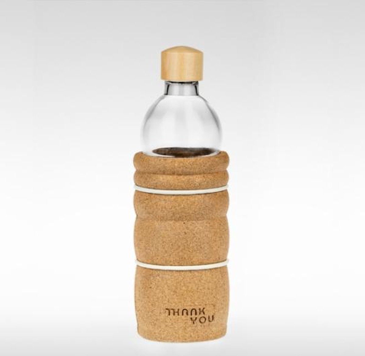 THANK YOU vitaalwater drinkfles - groot - 700 - Glas - Kurk - Kunststof