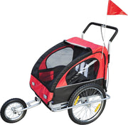 HOMdotCOM Fietskar Jogger 2-in-1 rood/zwart