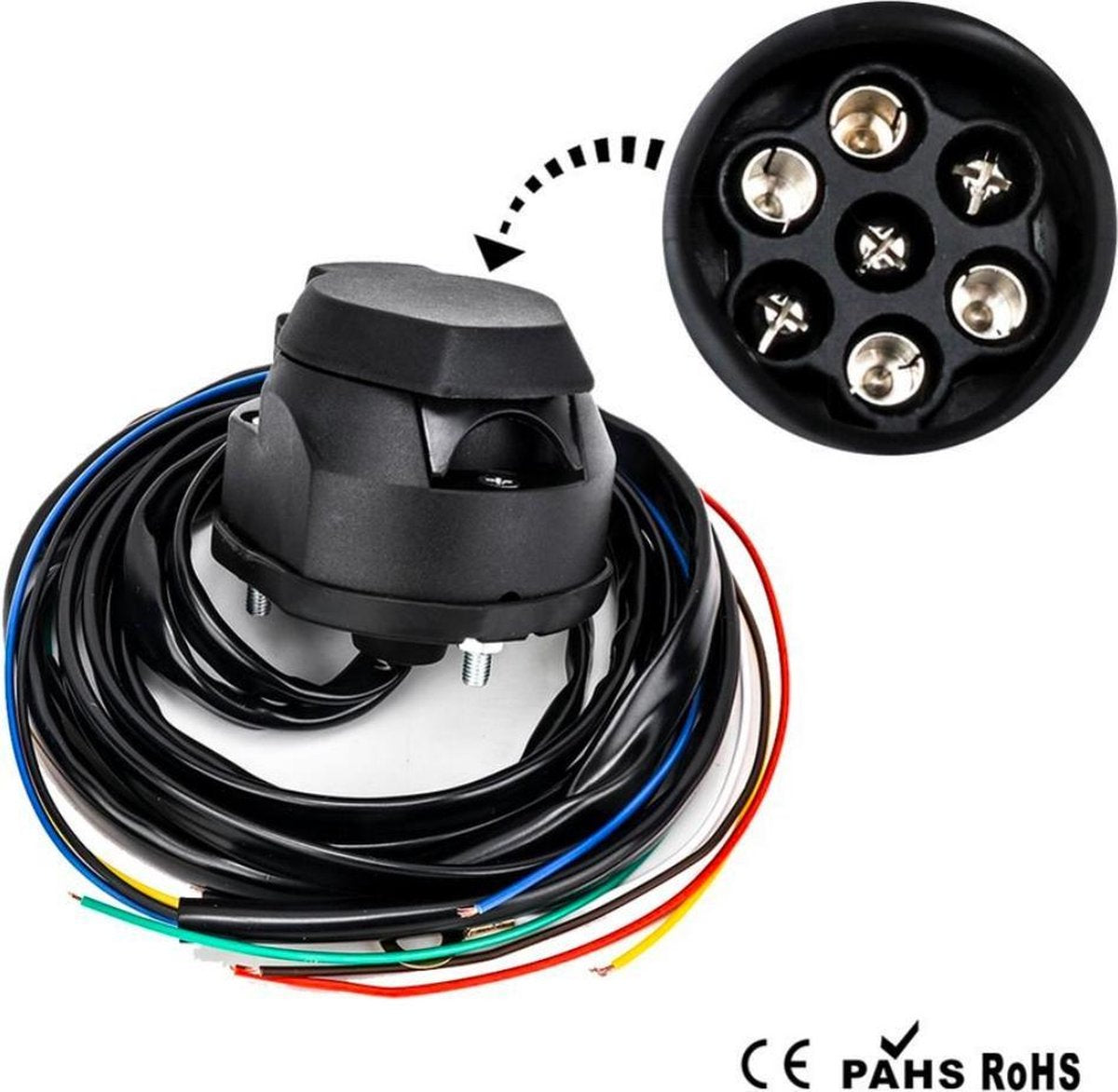 Aansluitset voor trailerverlichting 7-pins 7 Polig 12V met 1.5m kabel / HaverCo
