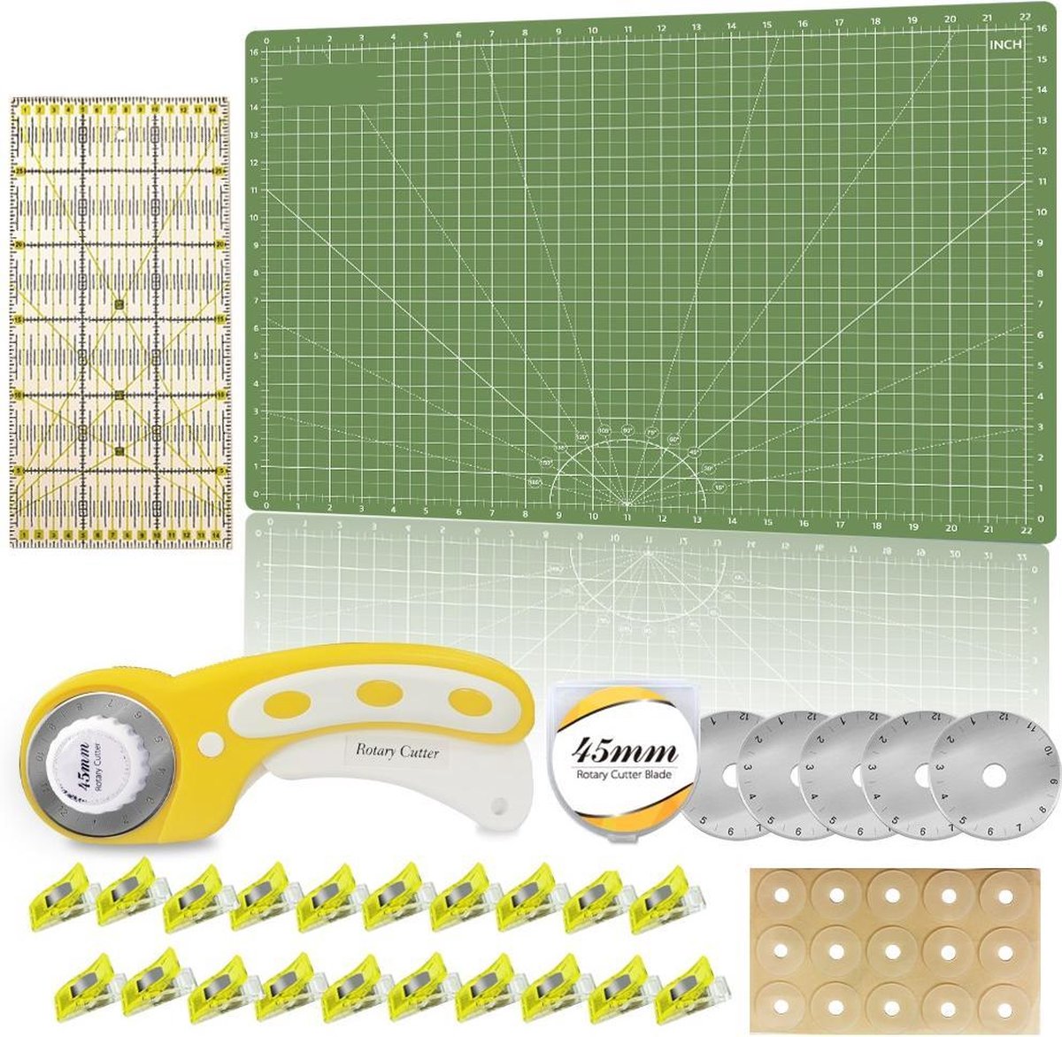 rolmes voor stof snijmat rotary cutter hobby papier liniaal -  inclusief rolmes 45mm