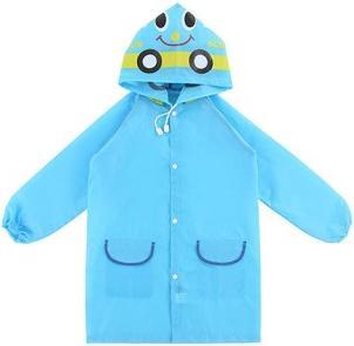 Regenjas capuchon - Kinder Regenjas  - 4-6 jaar  - 1 maat  - Blauw auto
