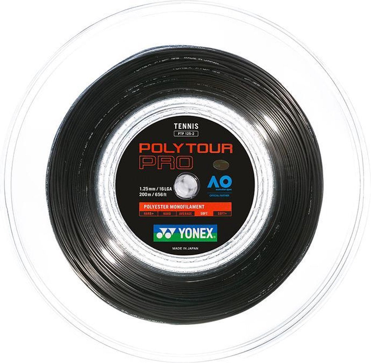 Yonex Polytour Pro 1.25 - Tennissnaar - zwart