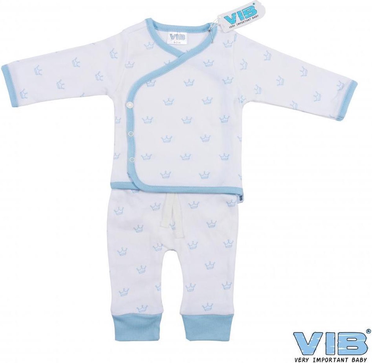 VIB 2-Delige Set All Over Kroontje Blauw