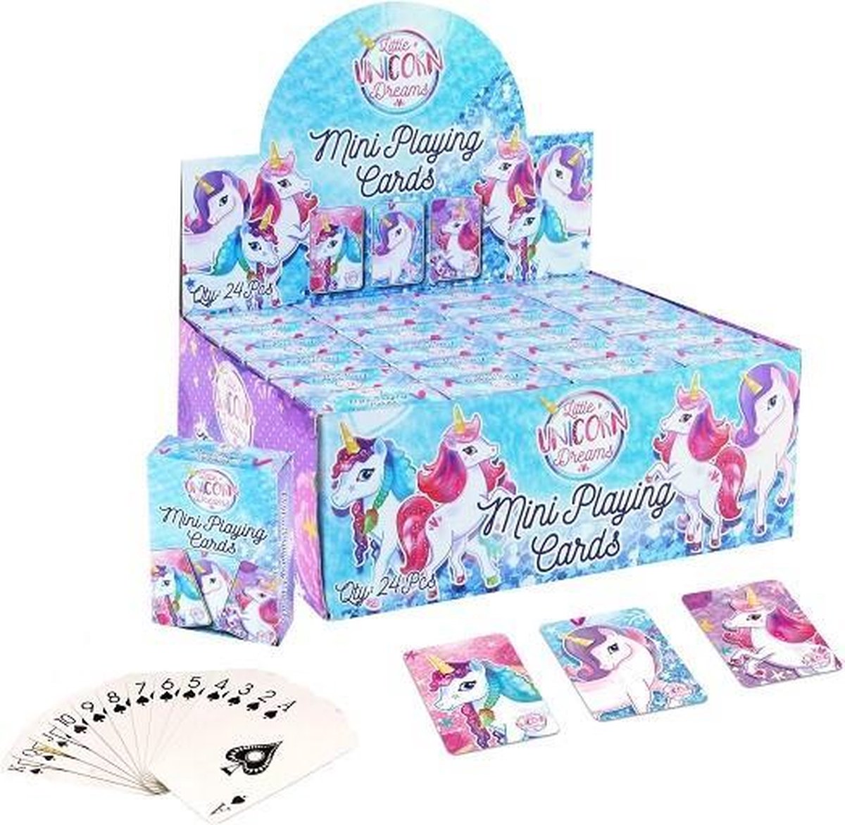 6 setjes mini speelkaarten unicorn / eenhoorn