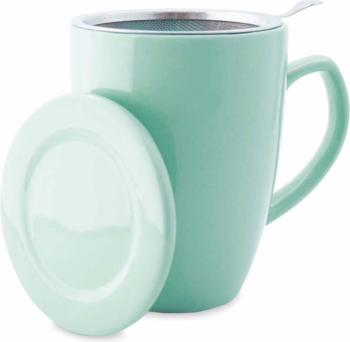 Mok met zeef en deksel - Theebeker Soft Nature - 350 ml