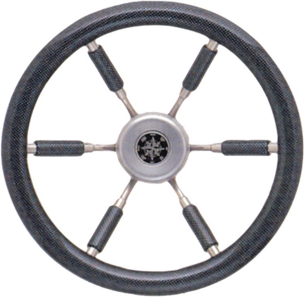 allpa 6-Spaaks stuurwiel 'Elegant' RVS met carbon-look rand en deels spaken
