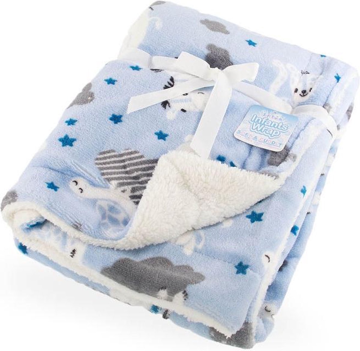 Soft Touch Babydeken Animals 76 X 102 Cm Blauw