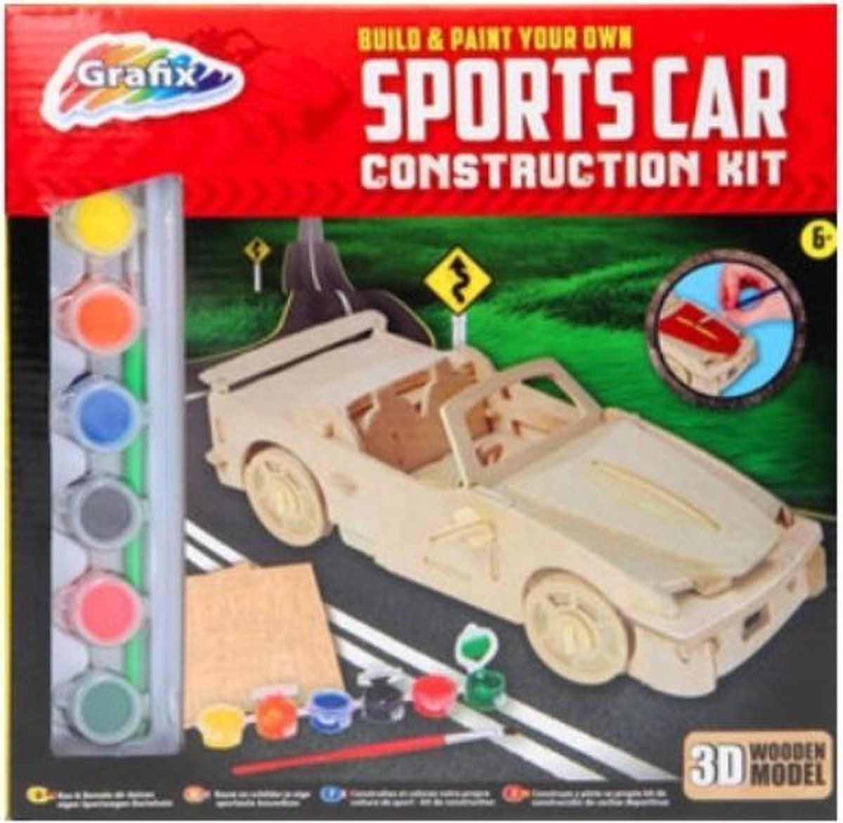 Bouw en schilder je eigen speelgoed sport auto