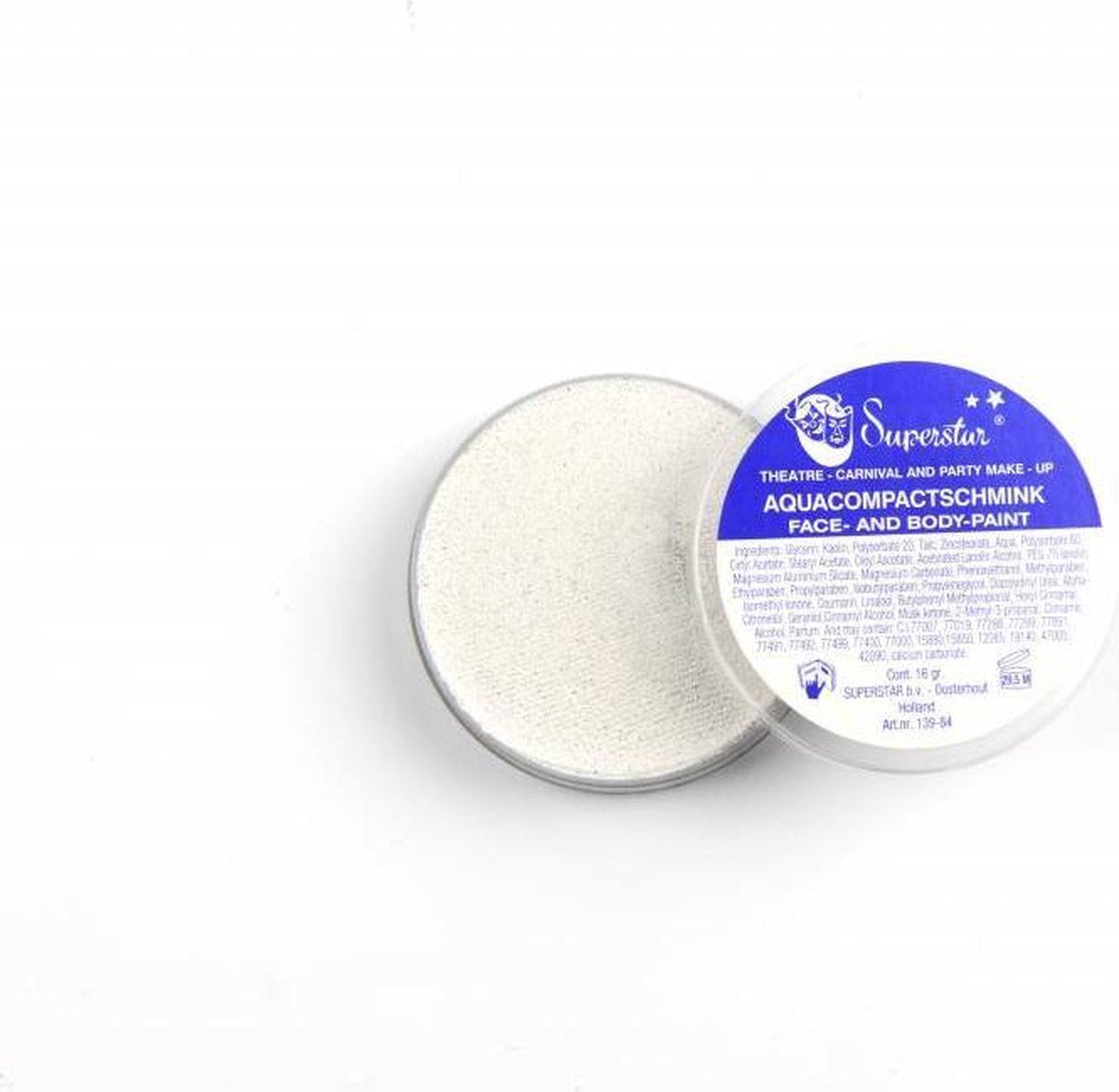Superstar Waterschmink Silverwhite Glitter 16 Gram Zilver