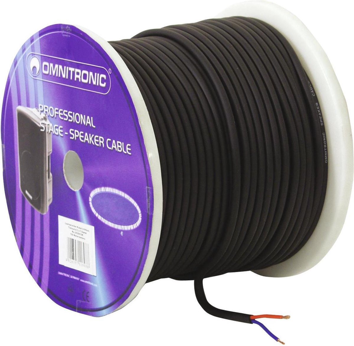 OMNITRONIC speakerkabel 2x1.5 50m bk durable