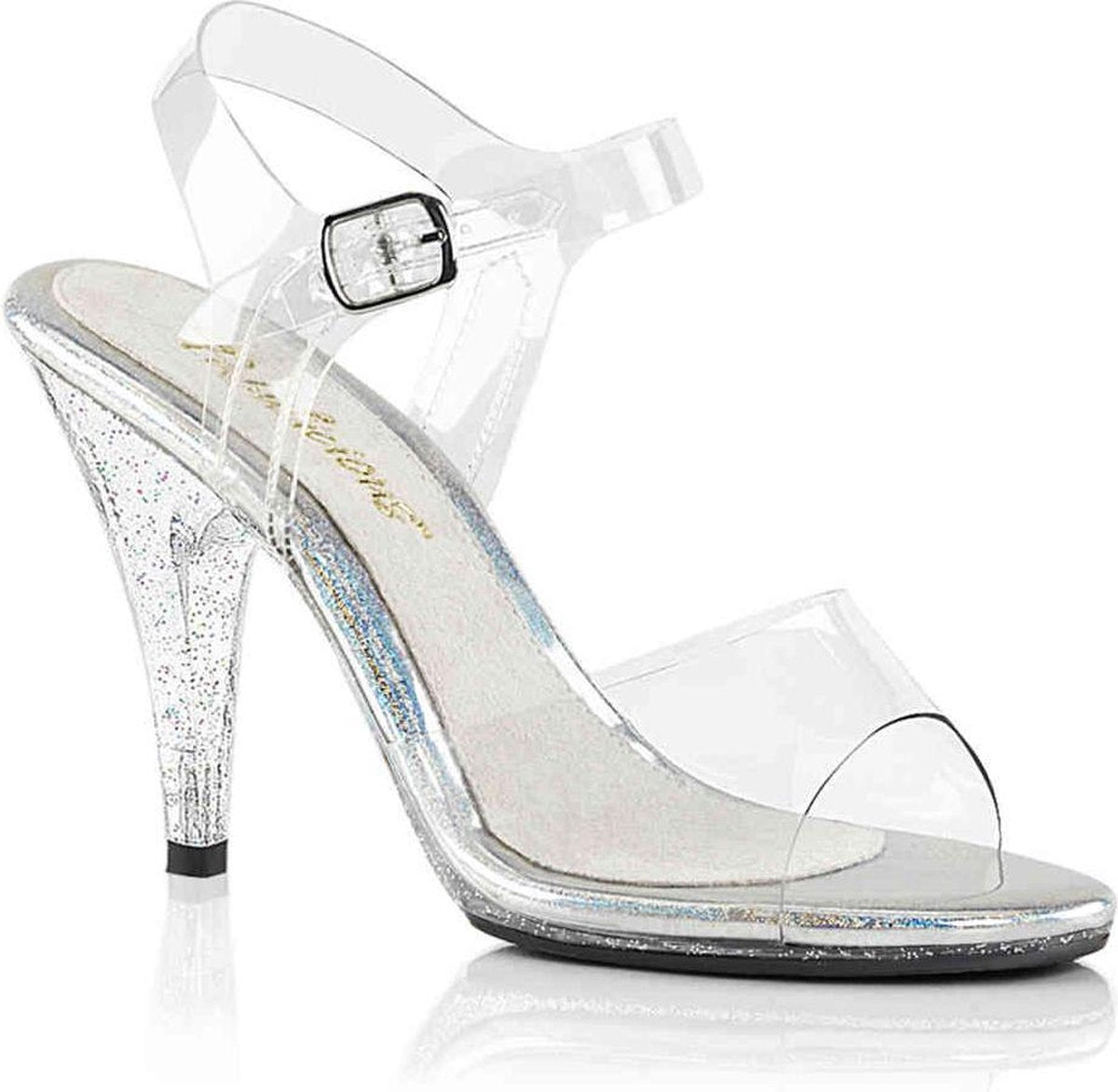 Fabulicious Hoge hakken -36 Shoes- CARESS-408MG US 6 Transparant/Zilverkleurig