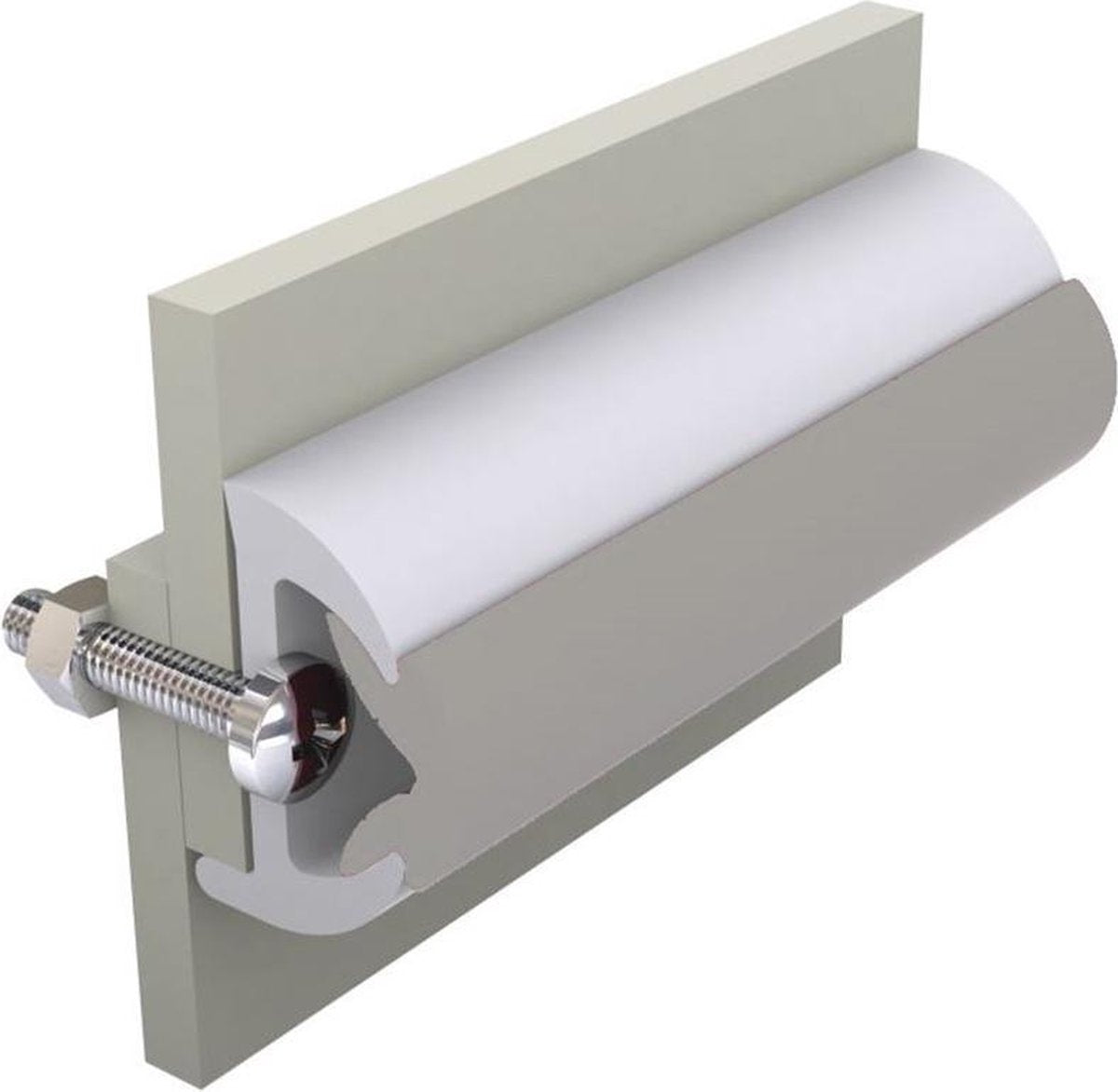 Stootlijst SET POLY3528 30 Mtr Wit met Grijze bies