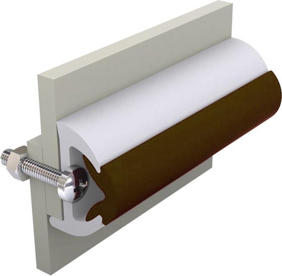 Stootlijst SET POLY4031 30 Mtr Wit met Antraciet bies