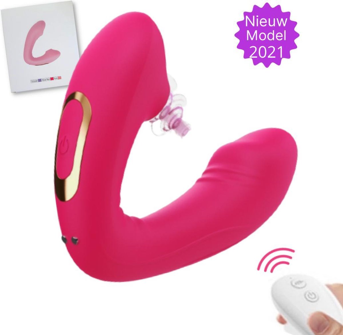 D-Lovely - luchtdruk vibrator - clitoris stimulator - vibrator - vibrator met afstandsbediening - vibrator voor vrouwen - sex toy - koppel vibrator - G spot vibrator – vagina - Roze