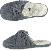 Sloffen - Pantoffels dames - Pantoffels - Sloffen dames - Instap sloffen - Gestreept - Donkerblauw - Maat 37/38