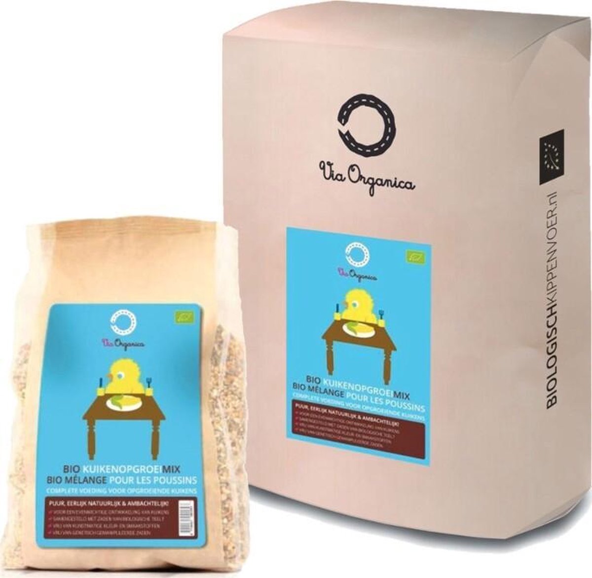 Bio kuikenopgroeimix 4 kg - set van 2 stuks