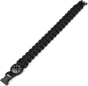 Paracord bracelet Kompas 8inch zwart