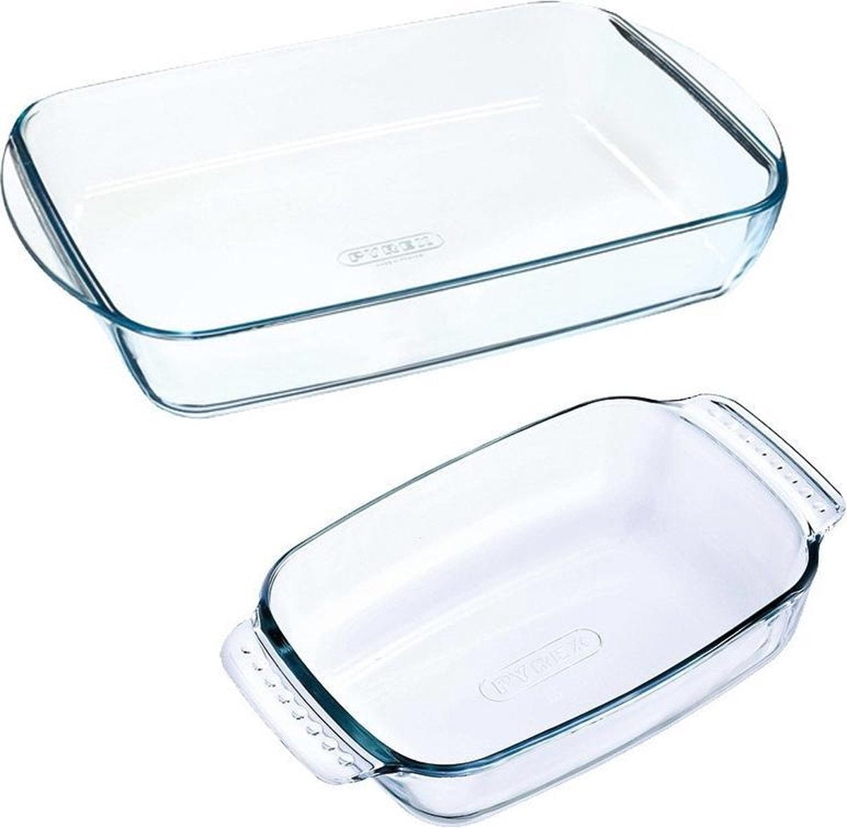 2x Glazen ovenschaal 0