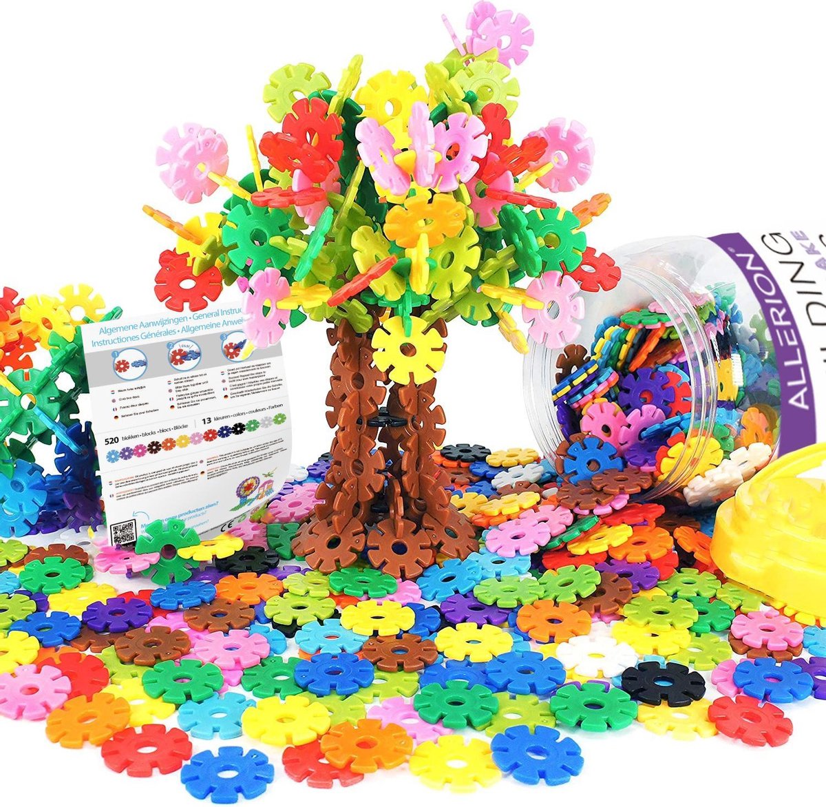 Allerion 3D Sneeuwvlokken Set – 520-delig - Bouw Speelgoed– STEM Speelgoed – Voor Jongens en Meisjes
