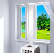 Raamafdichting Airco - Raamafdichtingskit Mobiele Airco - Airco Afsluiting - Afdichting voor Airco - Airco slang - Raam/Venster Afdichting - Afdichtingskit - Tegen Insecten - Mobiele Airco - Aircooler - Airco - Transparant - 400cm