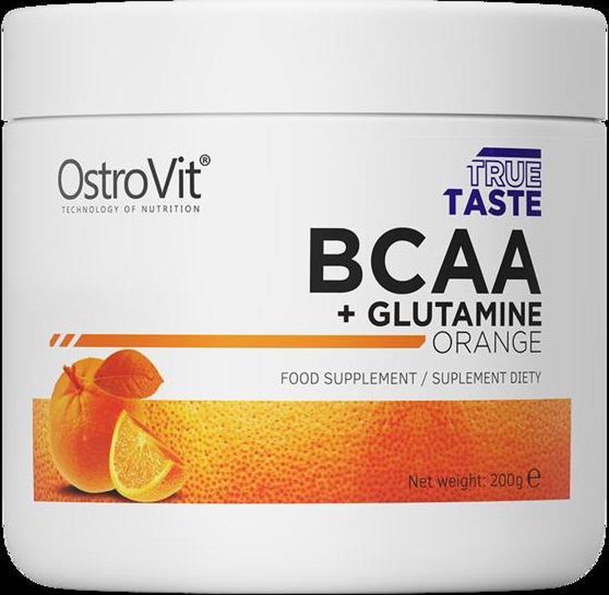 Aminozuren - BCAA + Glutamine 200g Ostrovit - Sinaasappel + GRATIS Bulk Shaker 700ml