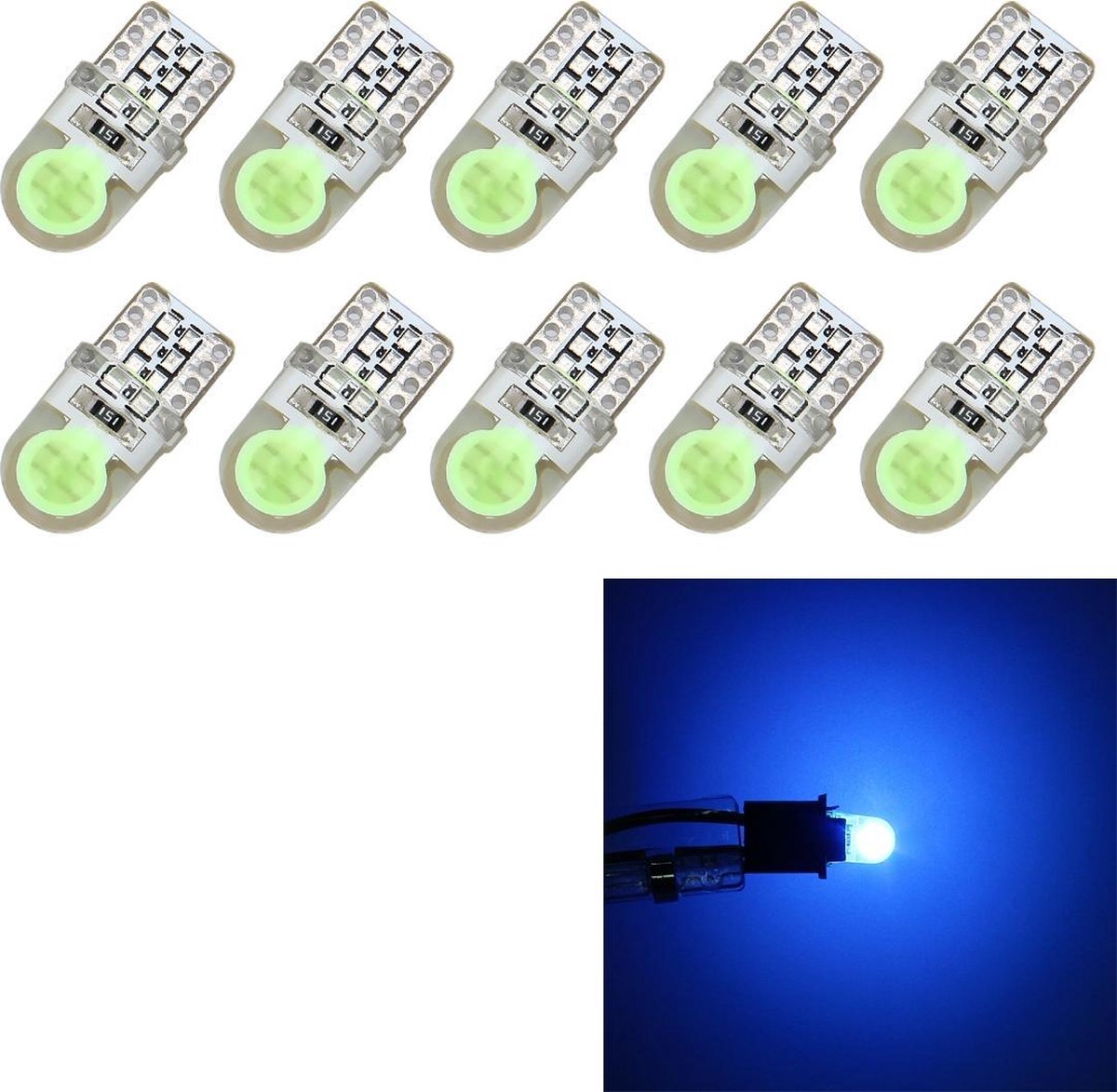 10 STKS T10 W5W DC 12V 1W 60LM Auto-opruimingslichten LED Markeerlampen met decoder