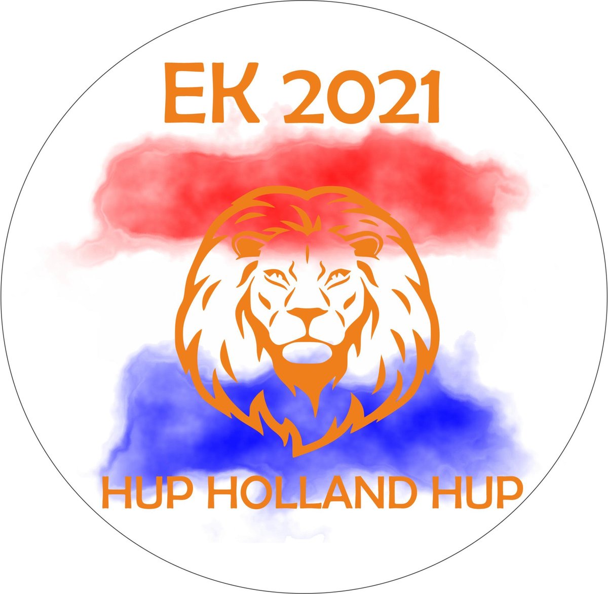 Raamsticker rond hup holland hup EK voetbal - Versiering oranje - Hup Holland Hup - Nederlands elftal - EK voetbal - Raamdecoratie voetbal - rood wit blauw - voetbalsupporter - raamsticker Nederlands elftal - oranje zomer - stickers