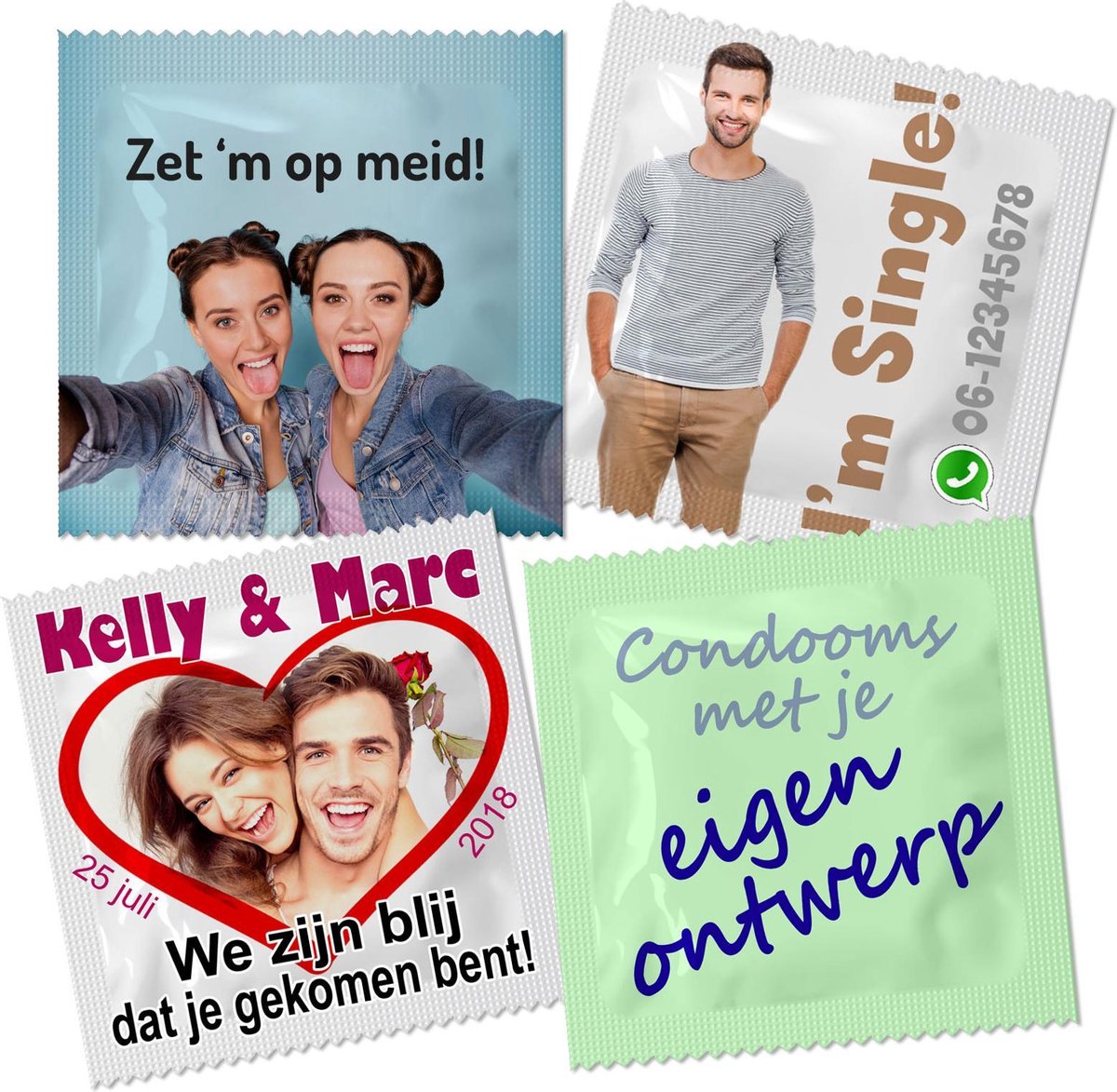 Condooms bedrukken met eigen foto of afbeelding - 10 stuks - origineel cadeau