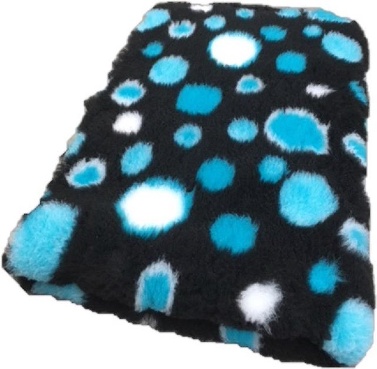 2 Stuks - Vetbed - Dierenmat - Dierenkleed - Hondendeken - Circles Zwart Turquoise Wit - latex anti-slip 75 x 50 cm - machine wasbaar