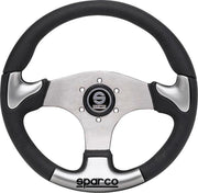 Sparco Universeel Sportstuur 'P222' - Zwart/Grijs/Aluminium - Diameter 345mm