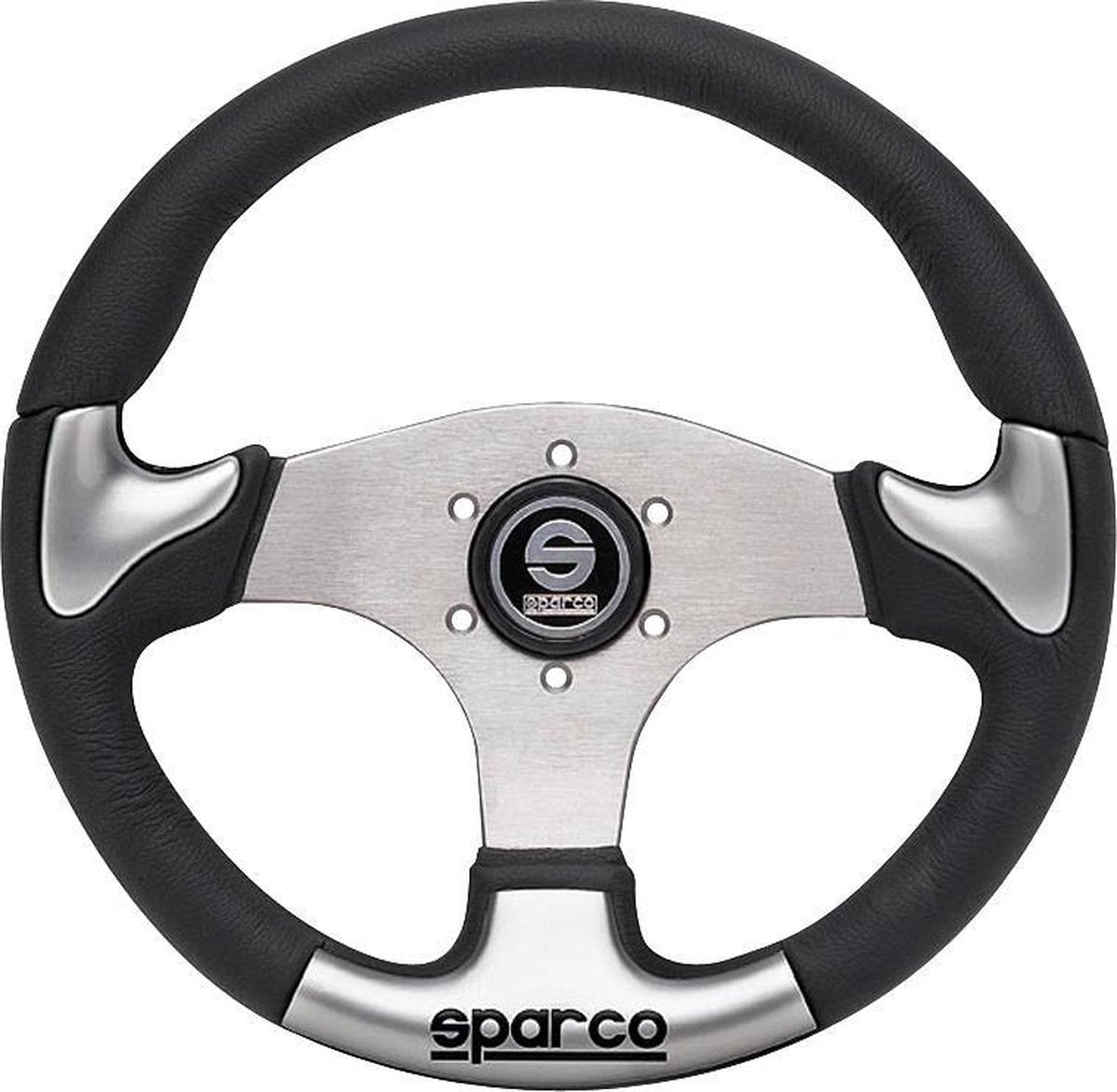 Sparco Universeel Sportstuur 'P222' - Zwart/Grijs/Aluminium - Diameter 345mm