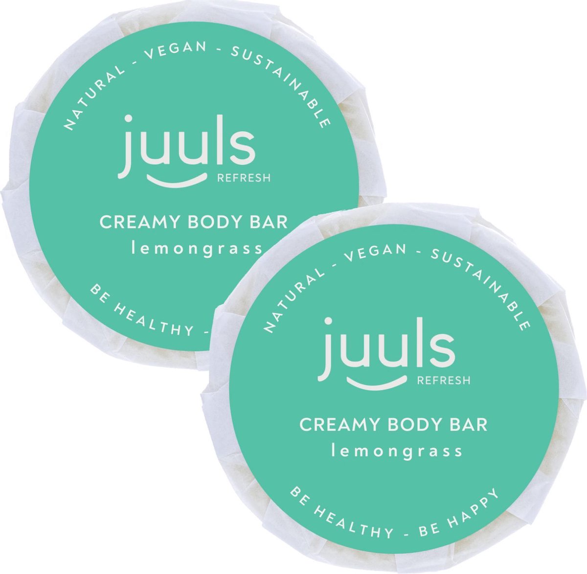 Juuls Vegan Care - 2 Stuks Zachte Crème Zeep - Citroengras -  Lemongrass - Voor Handen en Lichaam - Ruikt Heerlijk Fris - Zonder Sulfaten - Diervriendelijk - Zero Waste - Plastic Vrij - Halal - 2 x 60 gr- Gratis Verzenden