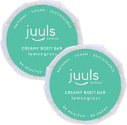 Juuls Vegan Care - 2 Stuks Zachte Crème Zeep - Citroengras -  Lemongrass - Voor Handen en Lichaam - Ruikt Heerlijk Fris - Zonder Sulfaten - Diervriendelijk - Zero Waste - Plastic Vrij - Halal - 2 x 60 gr- Gratis Verzenden