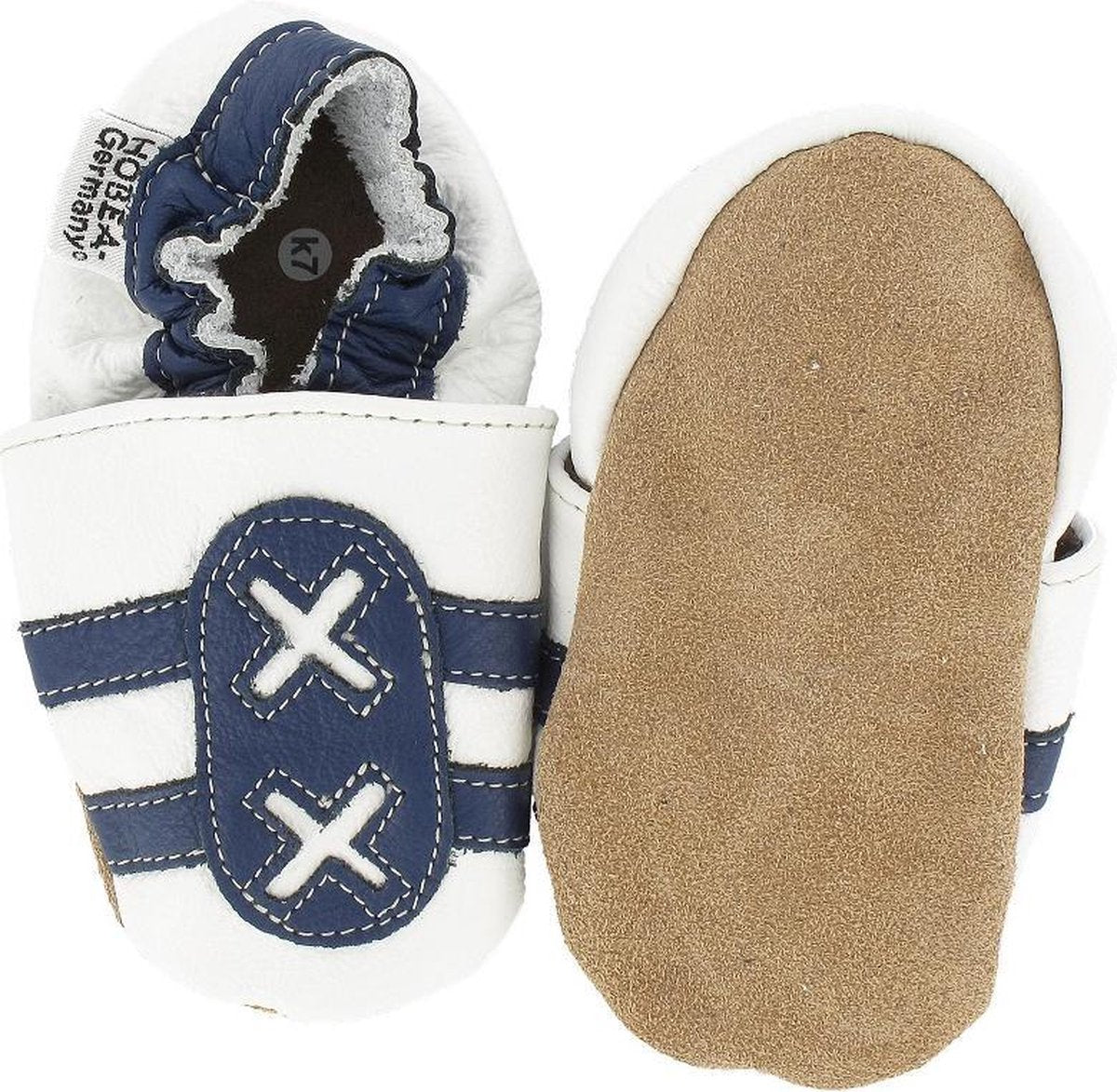 Hobea babyslofjes Turnschuh wei�/blau Maat: 20-21 (14