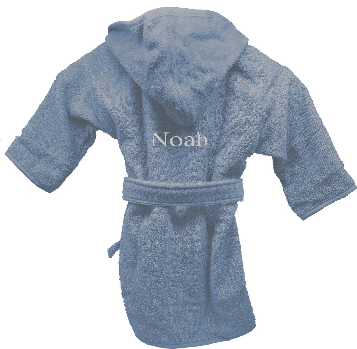 Badjas uni line 4-6jr - grey/blue - met GRATIS geborduurde naam