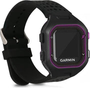kwmobile horlogeband voor Garmin Forerunner 25 (L - 40 x 47 x 13.9 mm) - siliconen armband voor fitnesstracker - zwart