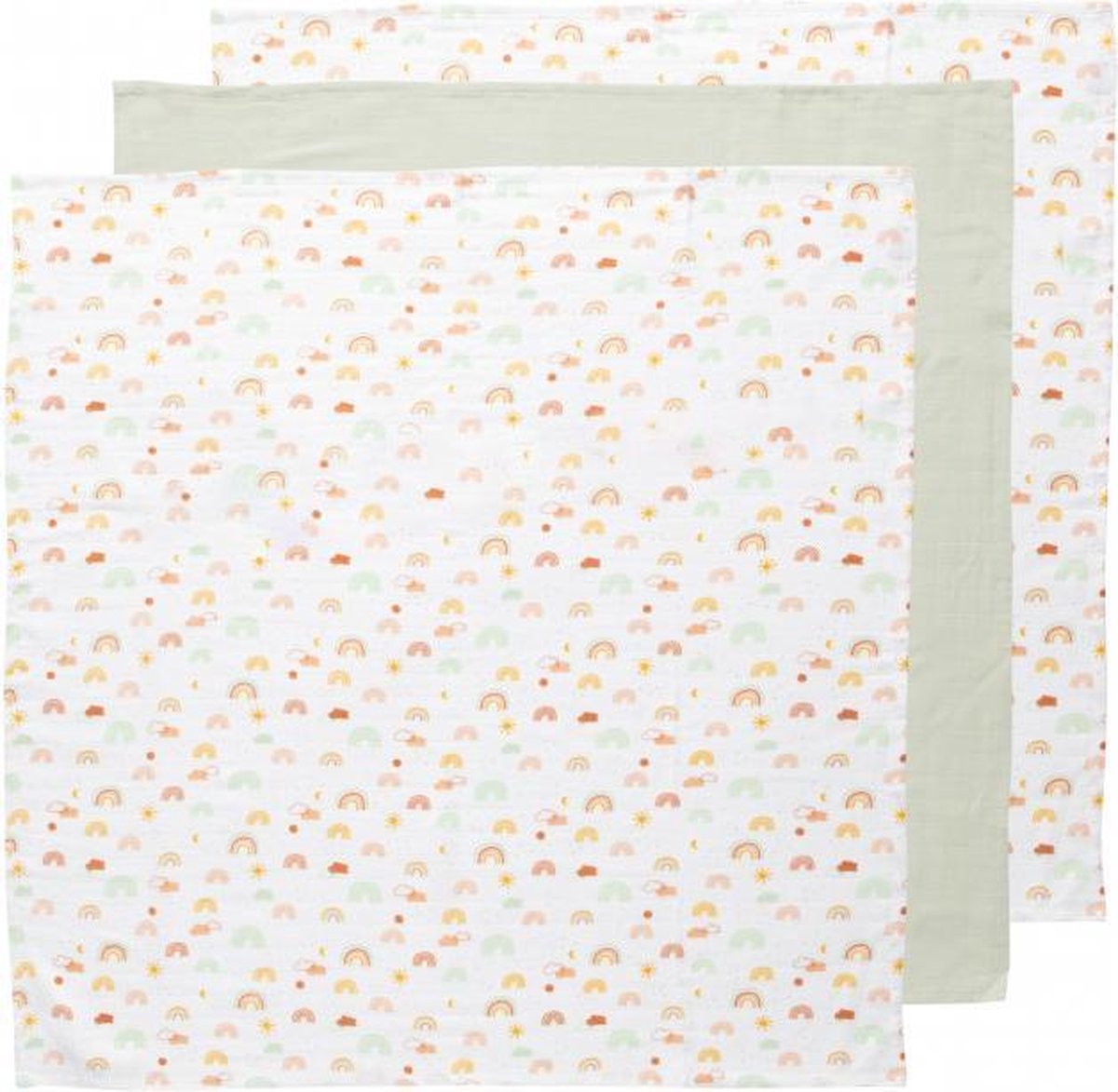 bébé-jou Hydrofiel doek 70x70cm 3 stuks - Rainbow Sky