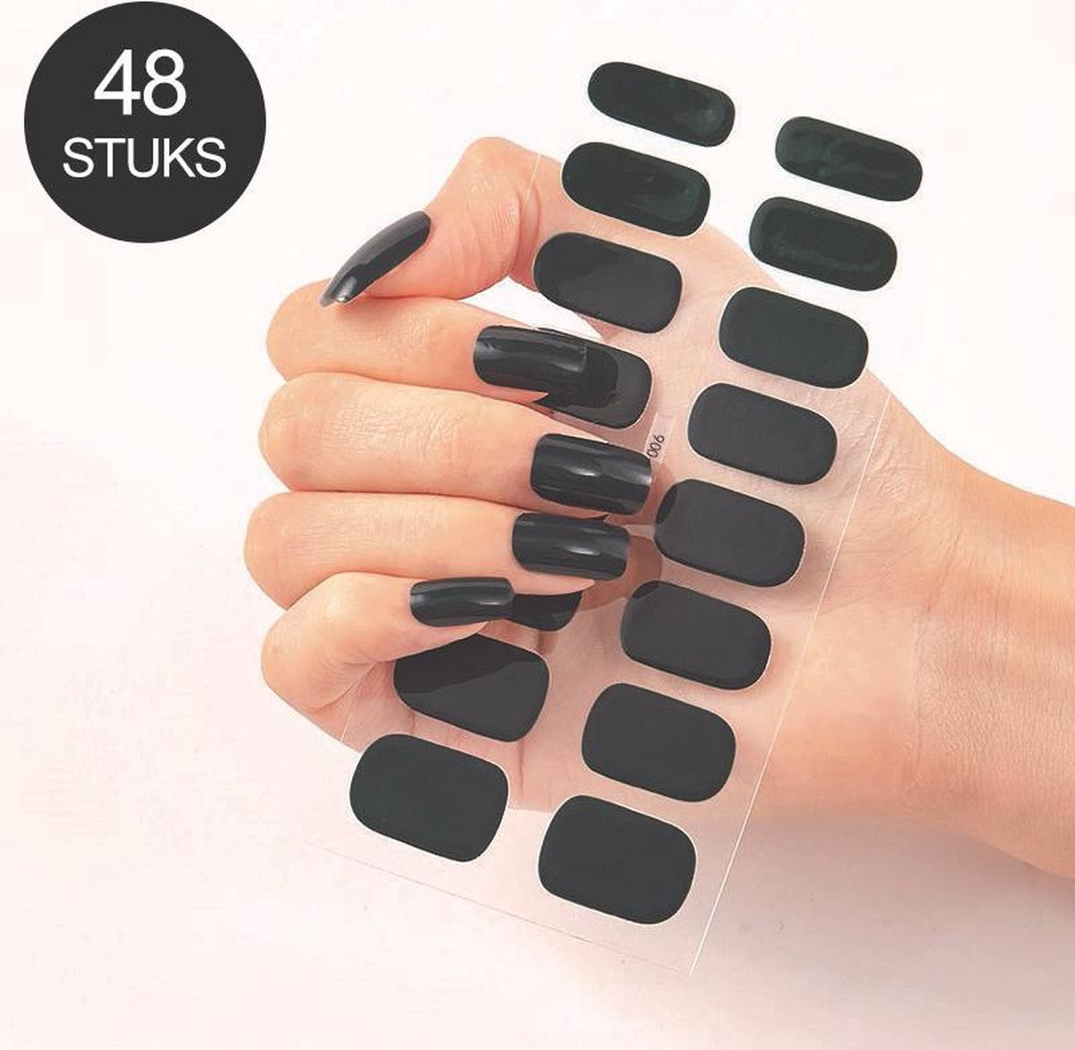 Goodlux nagelstickers set 48 stuks - Plaknagels - Kunstnagels - Nepnagels - Donker groen