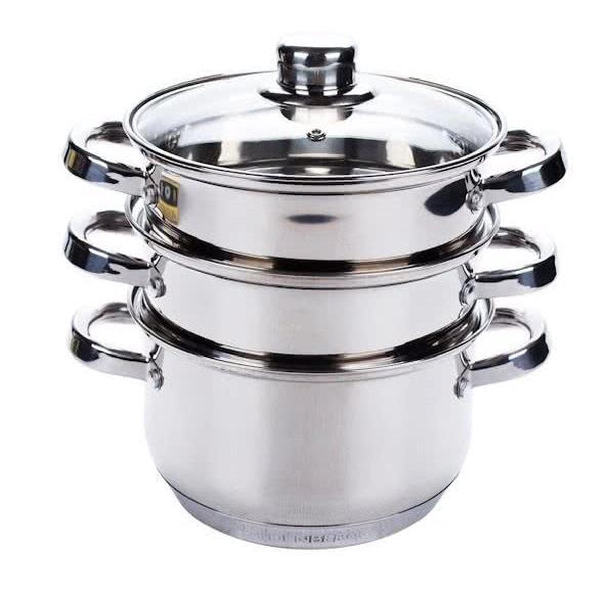 Edënbërg Classic Line - Stoompannenset - Ø 22 cm - 4-delig - Voorzien Van 9-Laags Bodem!