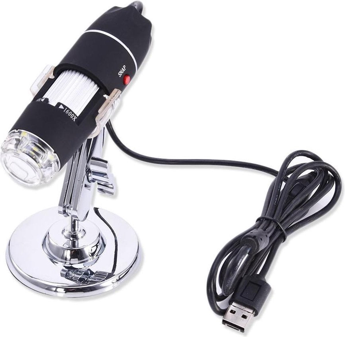 Microscoop | 500/1000/1600X vergroting | Led verlicht | USB | Verstelbaar | Zwart