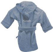 Badjas uni line 0-12mnd - grey/blue - met GRATIS geborduurde naam