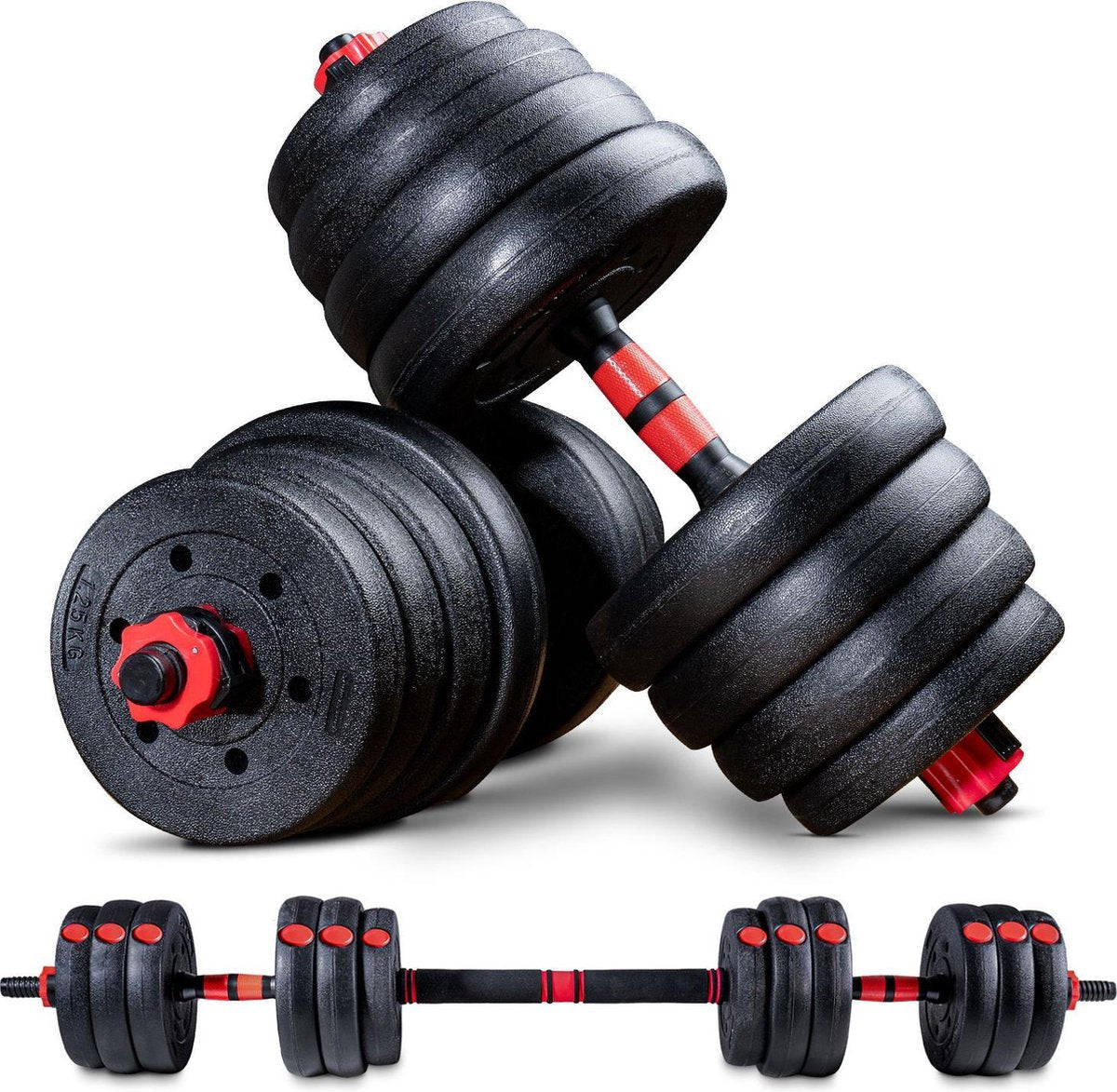 innovatieve halterset AH150 | korte & lange halters | set halters van 20kg