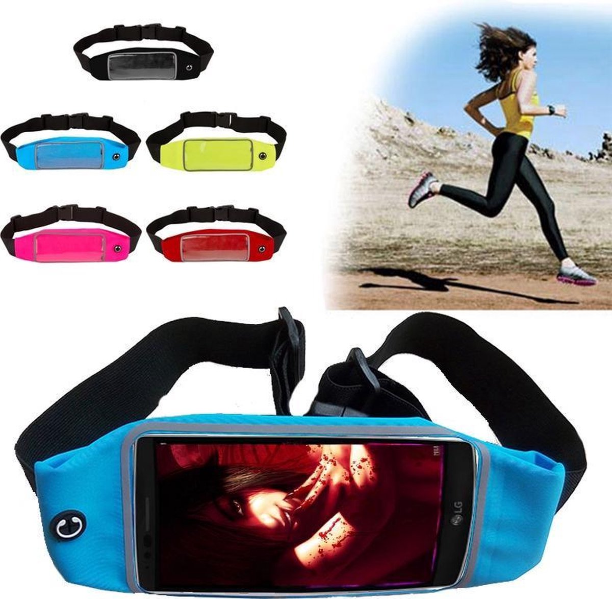 Sport Heupband - Hardloopband - Sportband - Hardloop Riem Met Smartphone Houder - Medium
