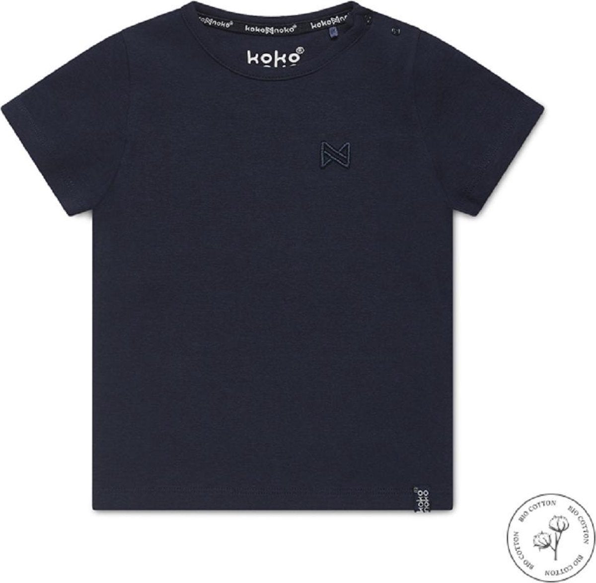 Koko Noko Bio Basic T-shirt NIGEL navy - Maat 74/80