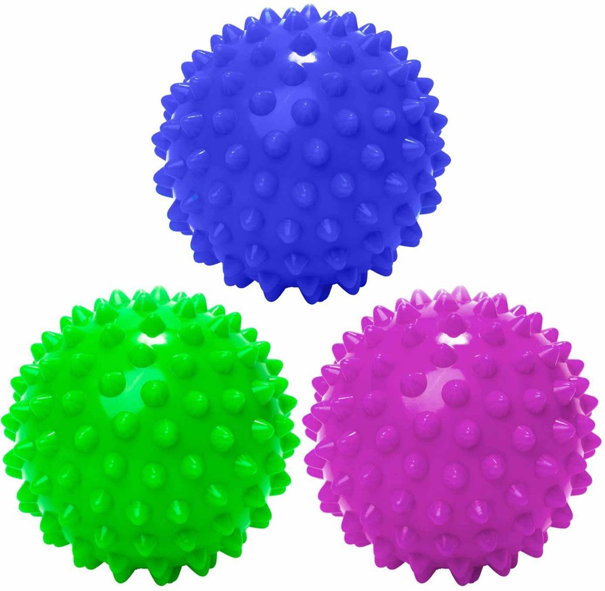 #DoYourFitness - 3 delige set massagebal - »Nica« - Lacrosse Bal / Fasciaball voor effectieve zelfmassage van triggerpoints - diameter 10cm - marineblauw/groen/lila