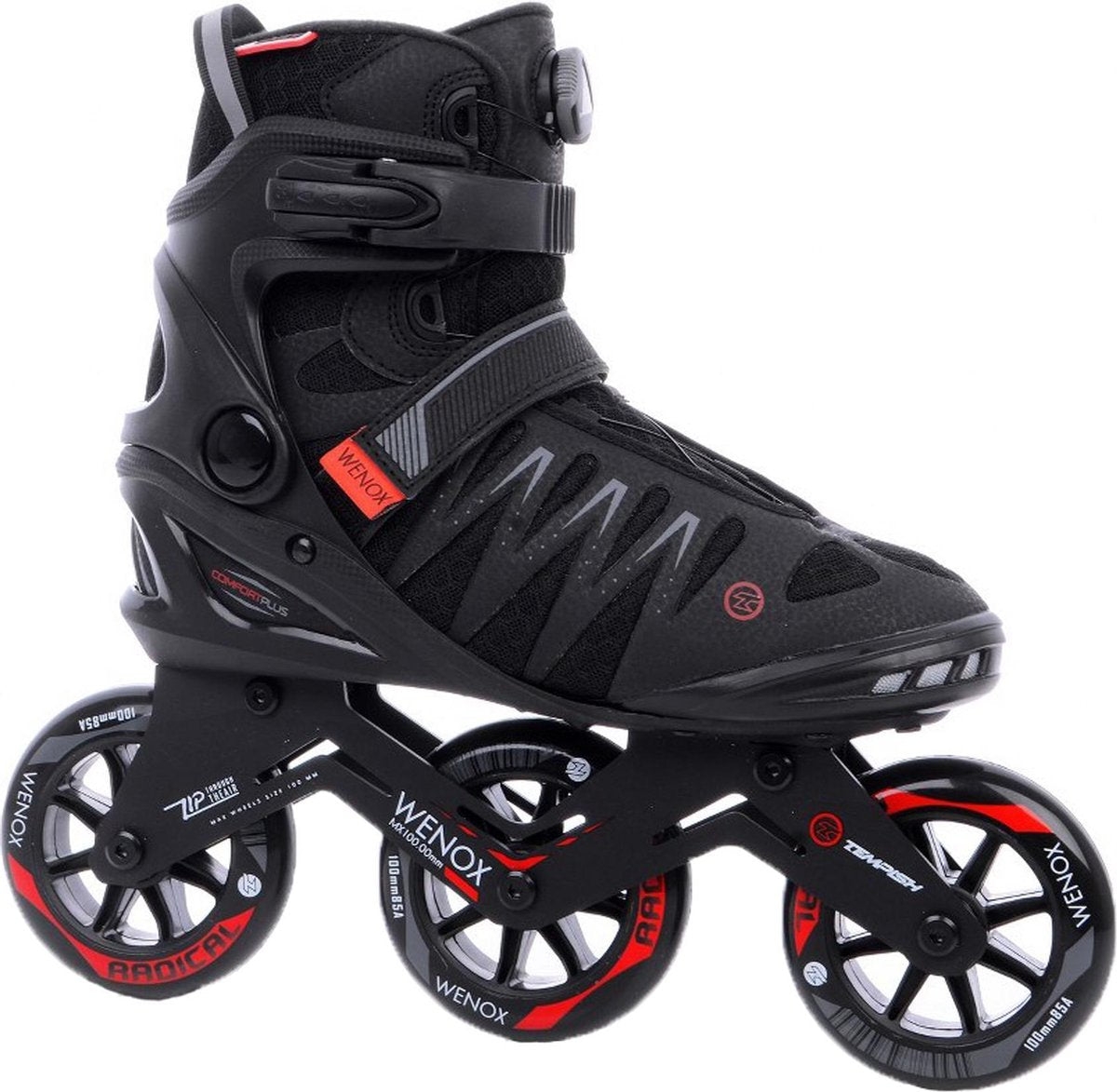 Tempish Wenox Top 100  Inlineskates - Maat 41 - Mannen - zwart/rood/grijs
