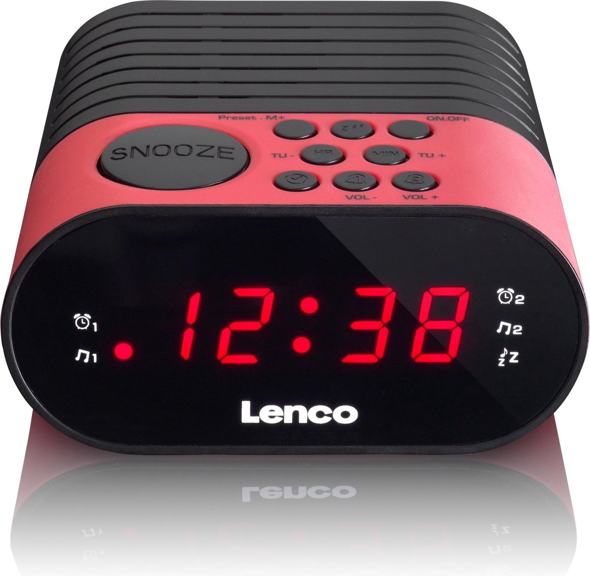 Lenco CR-07 - Wekkerradio met slaaptimer en dubbel alarm - Roze