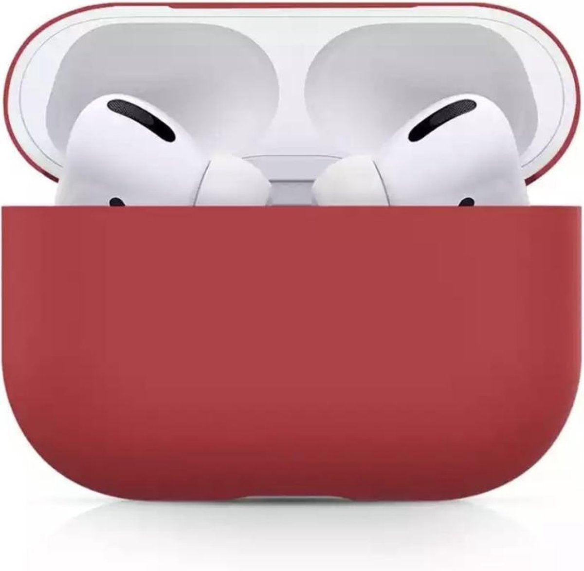 Airpods Pro Hoesje - Airpods Case - Hoesje voor Airpods - Airpods Hoesje Siliconen Case - Airp - Hoesje - Airpods Case Silicone - Airpods Pro Case - Airpods Hoes - Airpods Case Hoesje ~Rood ~Red ~